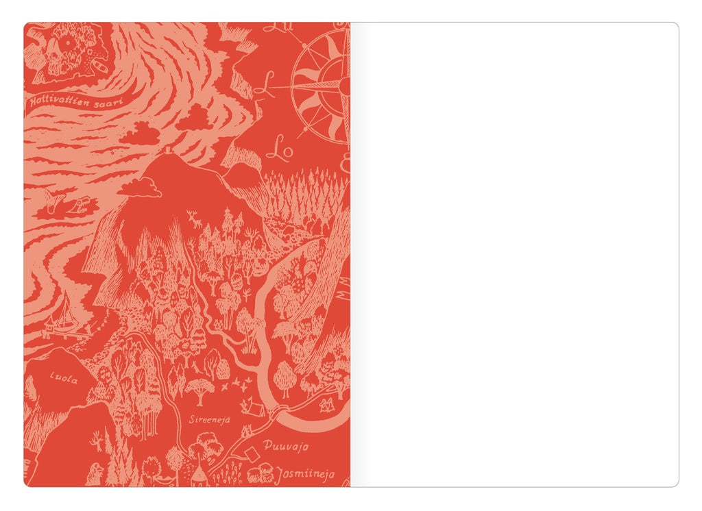 Muumipapan urotyöt vihkon kansi sisäpuolelta