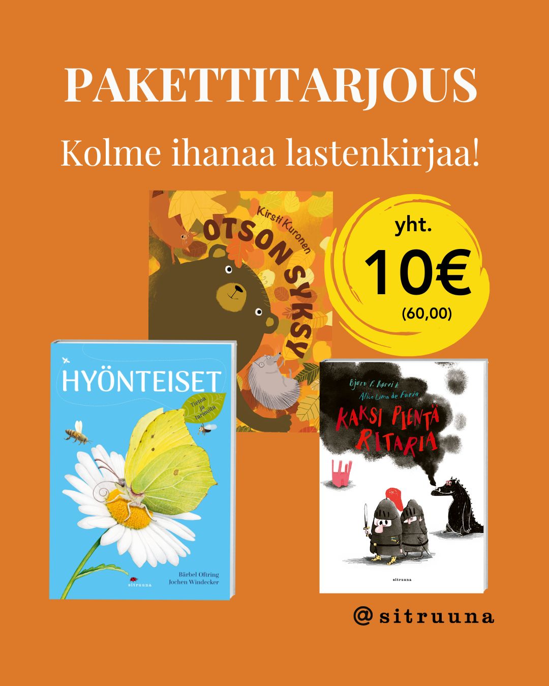 3 ihanaa lastenkirjaa -paketti