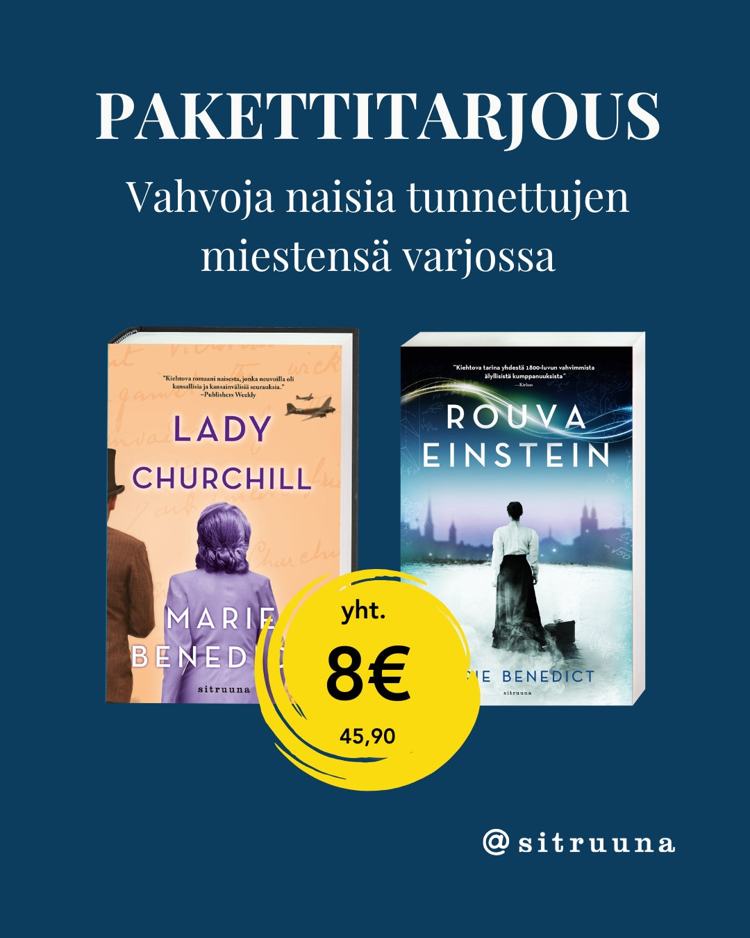 Lady Churchill + Rouva Einstein -kirjapaketti