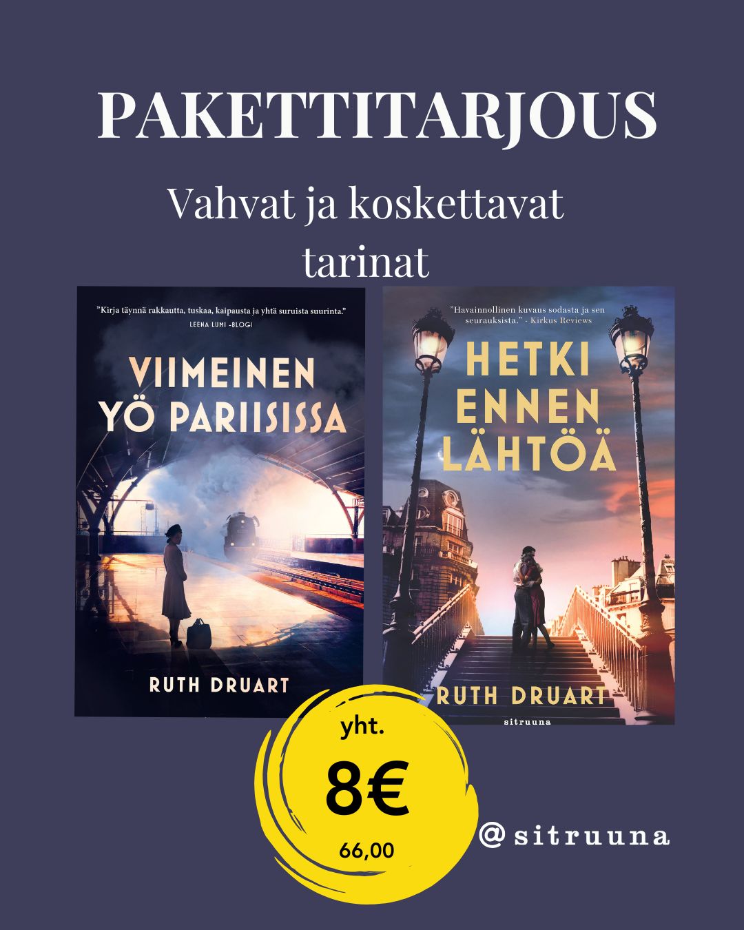 Viimeinen yö Pariisissa + Hetki ennen lähtöä -paketti